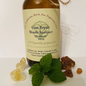 Gum Repair Mouth Wash , Oral Rinse, Receding Gums, Gingivitis, Myrrh, Frankincense,Aloe, Sage & More