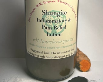 Pain Relief Shungite Lotion with Elite Shungite and MSM ,Swelling, Stiffness, Workout Recovery, Joints & Muscles