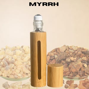 Roll-on de aceite esencial de incienso y mirra: Perfume de aromaterapia • Ideal para regalar en Navidad • Aromaterapia para llevar