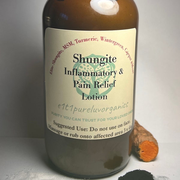 Pain Relief Shungite Lotion with Elite Shungite and MSM ,Swelling, Stiffness, Workout Recovery, Joints & Muscles