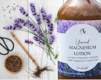 Unwind Magnesium Body Lotion: Vegan Formula with Lavender & Chamomile