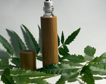 Cold Sore Neem Roll On • Cold Pressed Neem Oil • Bamboo and Glass Roller • Acne •