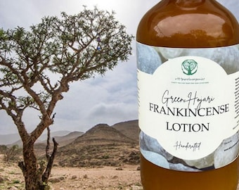 Frankincense Lotion with Frankincense Essential Oil, Green Hojari Sacred Frankincense, Fresh Aloe, Jojoba Oil  & more
