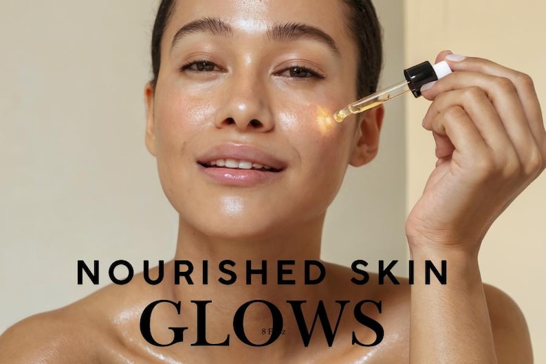 Healthy Glow Face Oil: Sea Buckthorn, Jojoba, Rose Hip - 1oz Glass Bottle • Firming Face Oil • Healthy Glow • Vitamin C Serum image 3