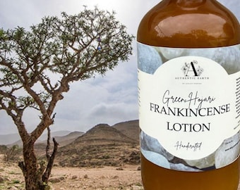 Green Hojari Frankincense Lotion: Fresh Aloe & Jojoba Oil