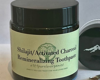 Shilajit Remineralizing Toothpaste, Whitening Toothpaste, No glycerin, Clay toothpaste, Activated Charcoal, Mineralizing, Eco Friendly,