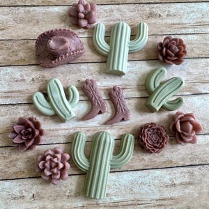 Mini Bulk Cactus, cowboy hat and boots Soap - Succulent Soap - Cactus Gift - Cactus Wedding Favor - Cactus Shower Favor - Cactus Party Favor