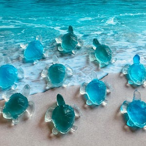 MINI Turtles Soaps - Sea Turtles, Beach, Shore, Summer, Housewarming, Bridal Shower, Wedding Favors, Decorative Soaps (pack of 12)