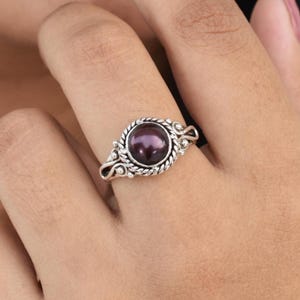 Black Pearl Ring, 925 Sterling Silver, Designer Ring, Dainty Ring, Engagement Ring, Cabochon Gemstone, Fresh Water Pearl, Bohemian Ring