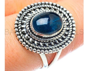 Neon Apatite Ring, Sterling Silver Jewelry, Designer Ring, Engagement Ring, Handmade Ring, Blue Gemstone, Wedding Ring, Silver Ring