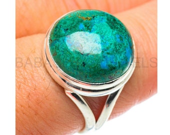 Malachite Azurite Ring, 925 Sterling Silver, Handmade Ring, Artisan Jewelry, Daily Wear Ring, Can Be Personalized, Statement Ring, For Her