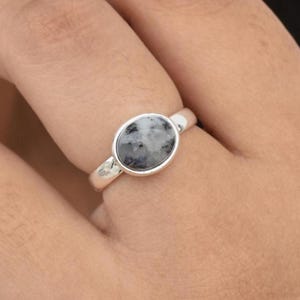 Dendritic Opal Ring, Dendrite Agate, Handmade Opal Jewelry, Can be Personalized, Statement Ring, Oval Ring, Natural Gemstone, Dainty Ring