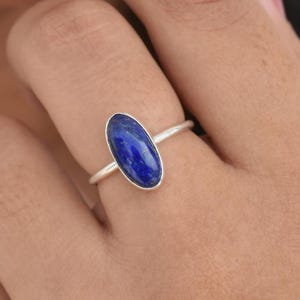 Lapis Lazuli Ring, 925 Sterling Silver, Simple Ring, Unisex Ring, Healing Gemstone, Statement Ring, Daily Wear Ring, Affordable Ring, Gifts
