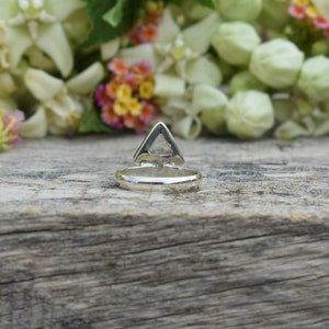 Triangle White Moonstone Ring, 925 Sterling Silver Ring, Bezel Set, White Gemstone, Simple Band Ring, Statement Ring, Gift For Mom Sis, Sale image 5