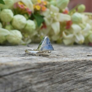 Triangle White Moonstone Ring, 925 Sterling Silver Ring, Bezel Set, White Gemstone, Simple Band Ring, Statement Ring, Gift For Mom Sis, Sale image 3