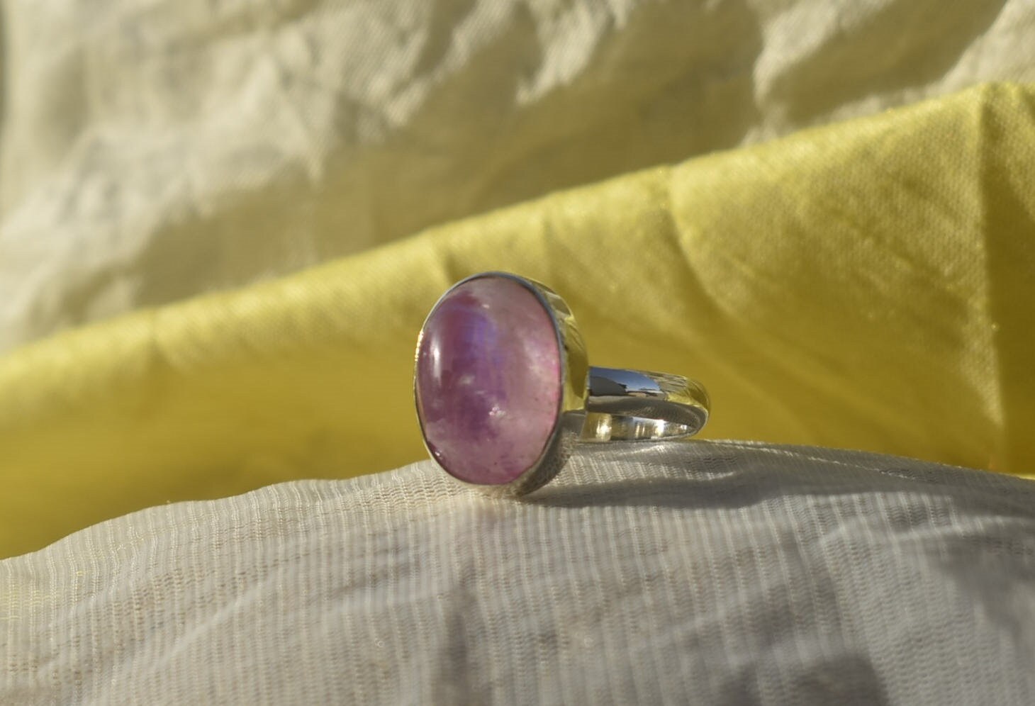 Simple Light Pink Moonstone Ring 925 Sterling Silver Ring Etsy UK