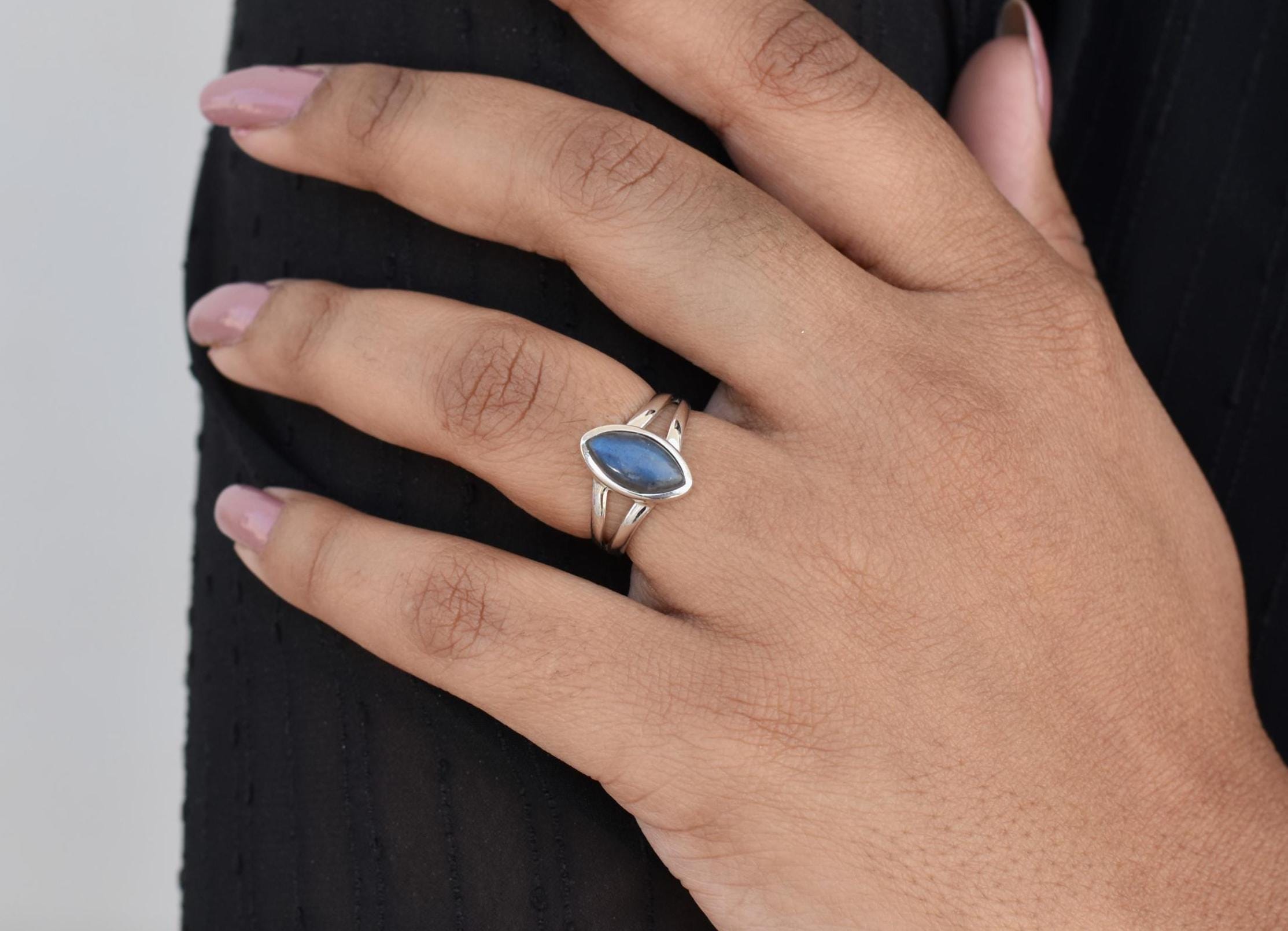 希少 OX JEWELRY Silver Labradorite Ring 希少 OX JEWELRY Silver Labradorite Ring 希少 OX JEWELRY Silver