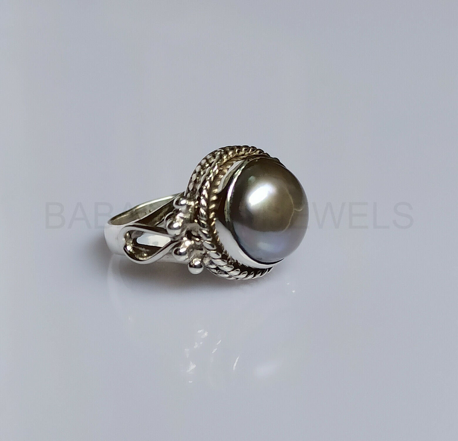 Natural Keshi Pearl Ring, Keshi Moti Ring, Sterling Silver Keshi Pearl Gemstone Ring for Men and Women, Handmade Ring