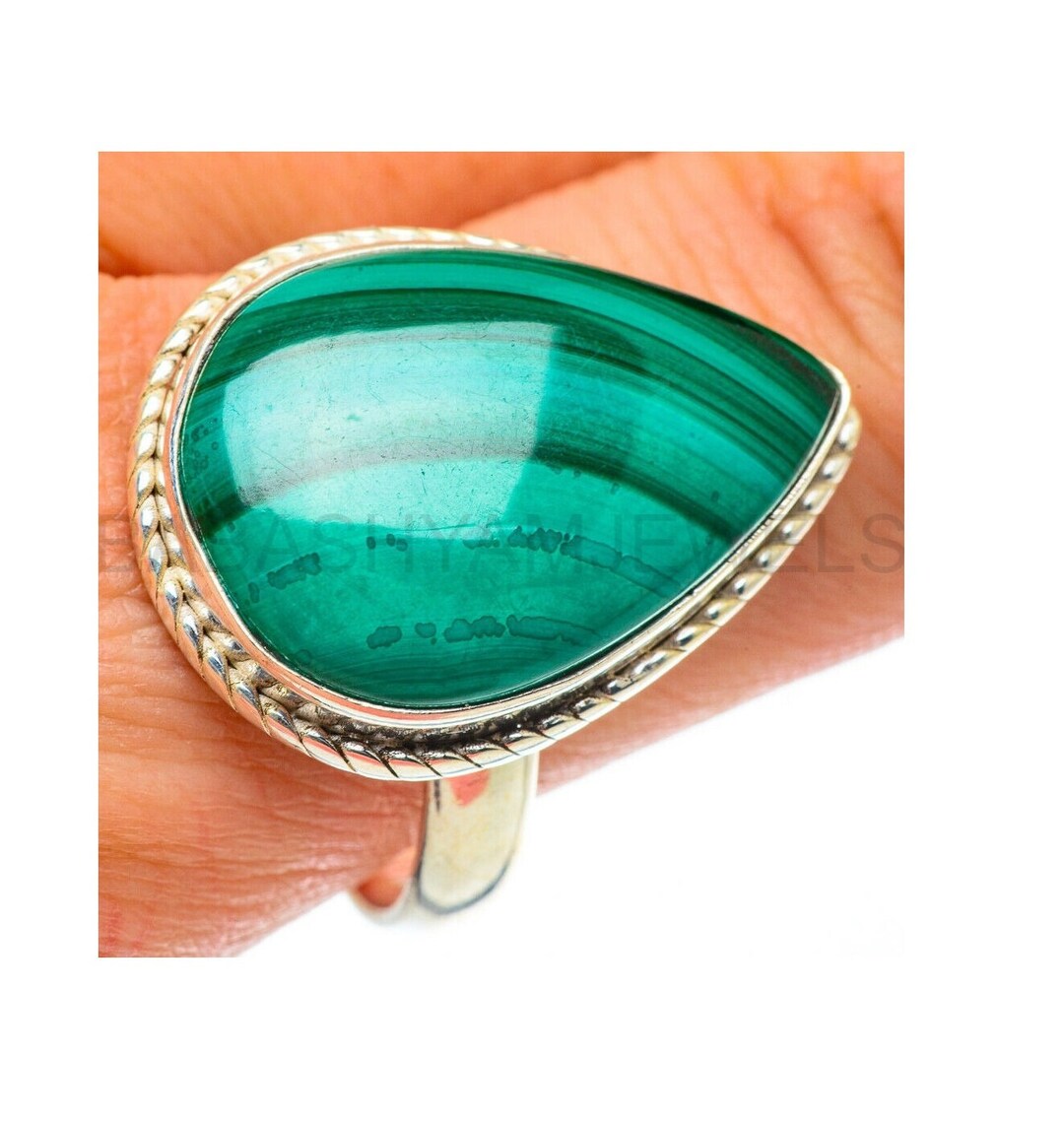 Malachite Ring, 925 Sterling Silver, Statement Ring, Engagement Ring