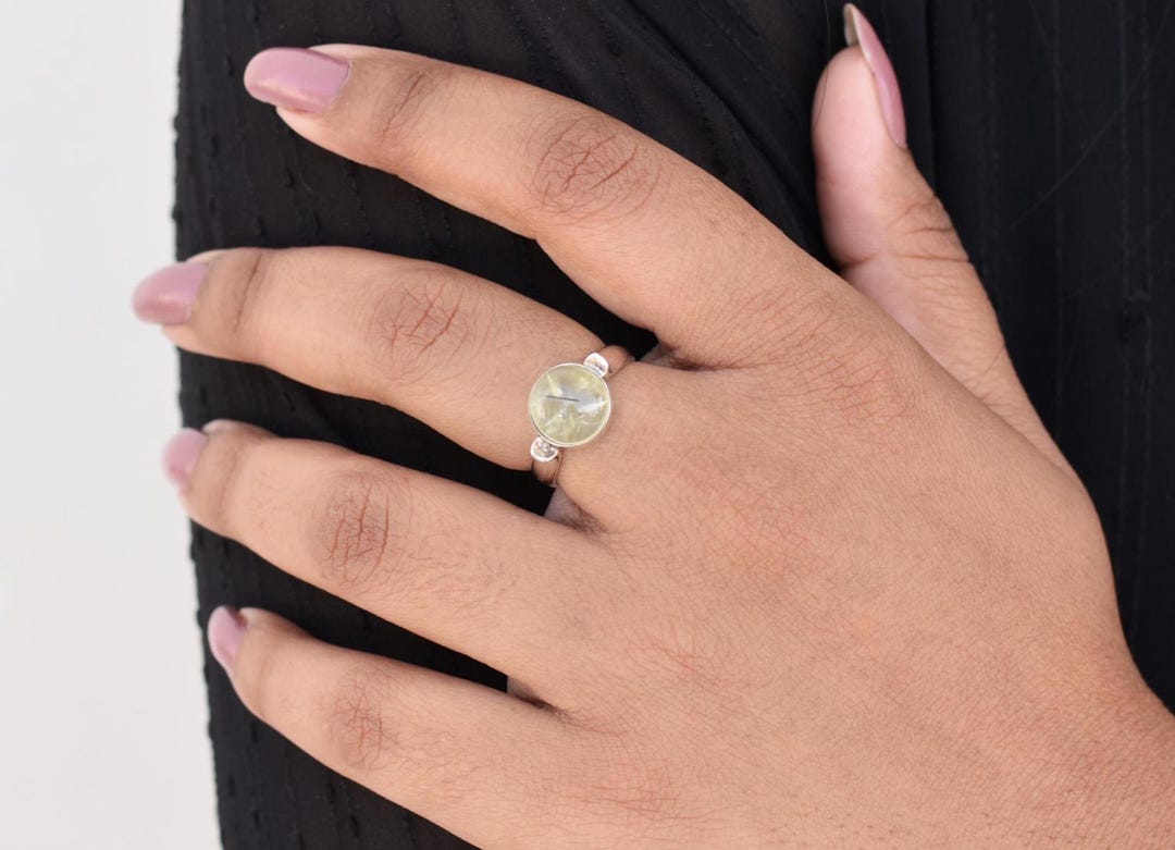 Anello di fidanzamento fatto a mano in argento sterling 925 naturale