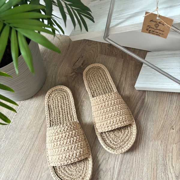 Jute slippers - Handmade slippers - Crochet slippers - Cotton slippers - Home slippers - House Slippers - Indoor slippers - Massage slippers