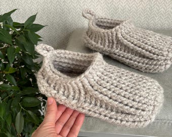 Handmade Alpaca Wool Slipper Socks Cozy House Slippers Warm Indoor for Women and Men