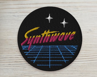 Synthwave/Retrowave/Vaporwave patch — Embroidered patch. Retro space patch, Vintage badge, 1980s iron on patch, Nostalgic gift for him