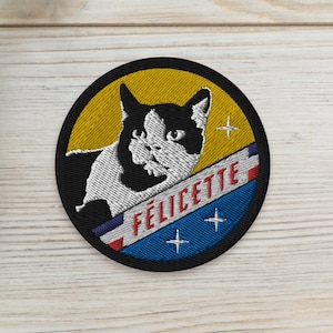 Felicette, Erste Katze im Weltraum, Frankreich 1963 - Gestickter Aufnäher, Weltraum Patch, französischer Weltraum Patch, 1960er Jahre Ära Patch