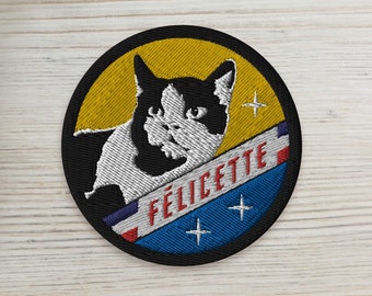 Felicette, First cat in space, France 1963 — embroidered patch, space patches, 1960s era patch, retro patch, vintage patch, French space cat