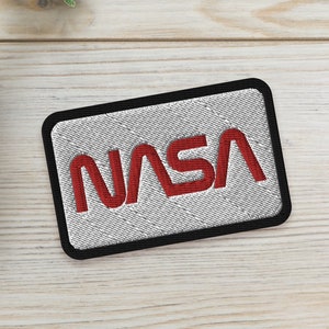 NASA logo, The Worm NASA — embroidered patch, space patches, nasa patch, retro patch, vintage patch
