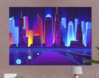 Synthwave Neon City [synthwave/vaporwave/cyberpunk] — aesthetic poster, retrowave poster, vaporwave poster, neon poster