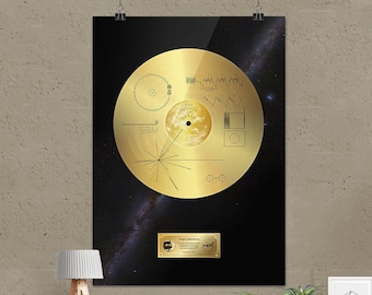 Voyager 1 Golden Record — space poster, science poster, space art, space wall decor, space wall art, NASA poster, science gifts, nerdy gifts