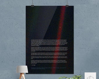 Pale Blue Dot poster, astronomy quote print, NASA Voyager 1 with quote — Space poster, Science art print, photo poster, nerdy gift for him