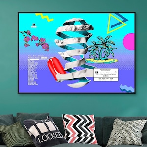 Retro PC Poster, 1985 — Memphis 80s aesthetic wall art, vaporwave tech print, nostalgic computer decor, synthwave desktop art, video game