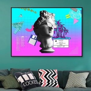 Retro PC Poster, 1987 — Memphis 80s aesthetic wall art, vaporwave tech print, nostalgic computer decor, synthwave desktop art, video game