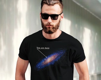 You are here: Milky Way galaxy map — Short-Sleeve Unisex T-Shirt, space t-shirt, star map, Milky Way galaxy t-shirt, You are here t-shirt