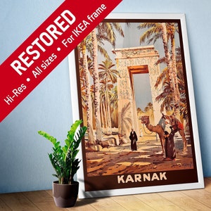 Egypt, Karnak, 1930 — retro vintage travel poster, retro travel art, retro travel wall art