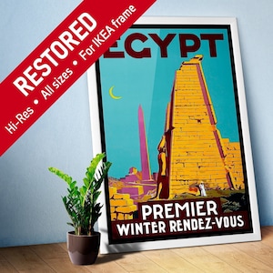 Egypt for Winter, 1930s — retro vintage travel poster, retro travel art, retro travel wall art