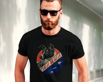 Laika, sowjetischer Vintage-Weltraum — Unisex-T-Shirt, Weltraum-T-Shirt