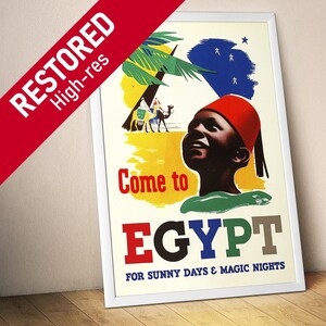 Come to Egypt, 1937 — retro vintage travel poster, retro travel art, retro travel wall art