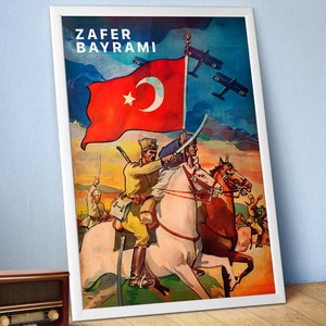 Victory Day / Zafer Bayrami, Turkey, 1939 — Turkish vintage poster, Mustafa Kemal Ataturk poster, propaganda poster