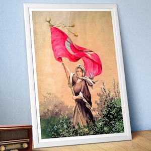 My Glorious Flag / Şanlı Bayrağım, Turkey, 1921 — Turkish vintage poster, Mustafa Kemal Ataturk poster, propaganda poster