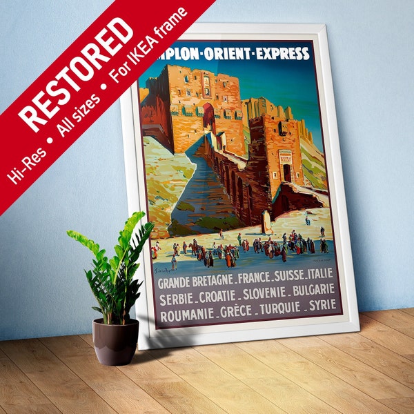 Simplon Orient Express, Aleppo, Syria — retro vintage travel poster, retro travel art, retro travel wall art