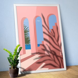 Boho travel poster Egypt Morocco Tunisia #1 – Minimalist wall art, aesthetic boho decor, modern travel print, abstract home poster