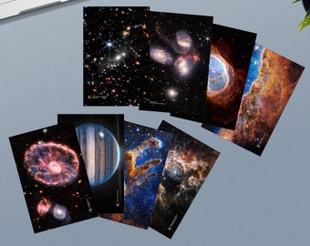 James Webb's First Deep Field & Pillars of Creation 2022 (James Webb/JWST) — Set of space postcards (8 different items in a pack)