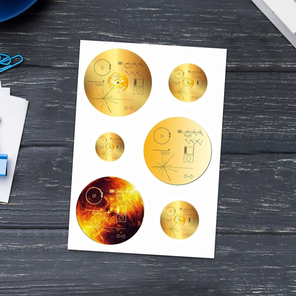 NASA Voyager 1 Golden Record disc — Space sticker, sticker pack, sticker sheet, vinyl sticker, phone sticker, laptop stickers