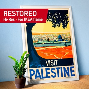 Visita Palestina, década de 1930: póster de viaje retro, arte de viaje vintage, arte mural de viaje retro, decoración de pared vintage, póster de propaganda