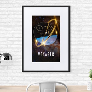 NASA Voyager 1 Golden Record 3D — Matte Paper Framed Poster With Mat. Space poster,science poster,wall art decor, science gifts, nerdy gifts