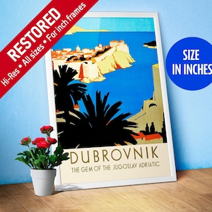 Dubrovnik, Jugoslawien, Adria, 1930er Jahre — Retro Reise Poster, Vintage Reise Kunst, Retro Reise Wandkunst [Zoll]