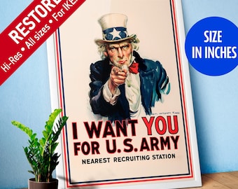 I Want You Poster 1917 – Uncle Sam Print – James Montgomery Flagg